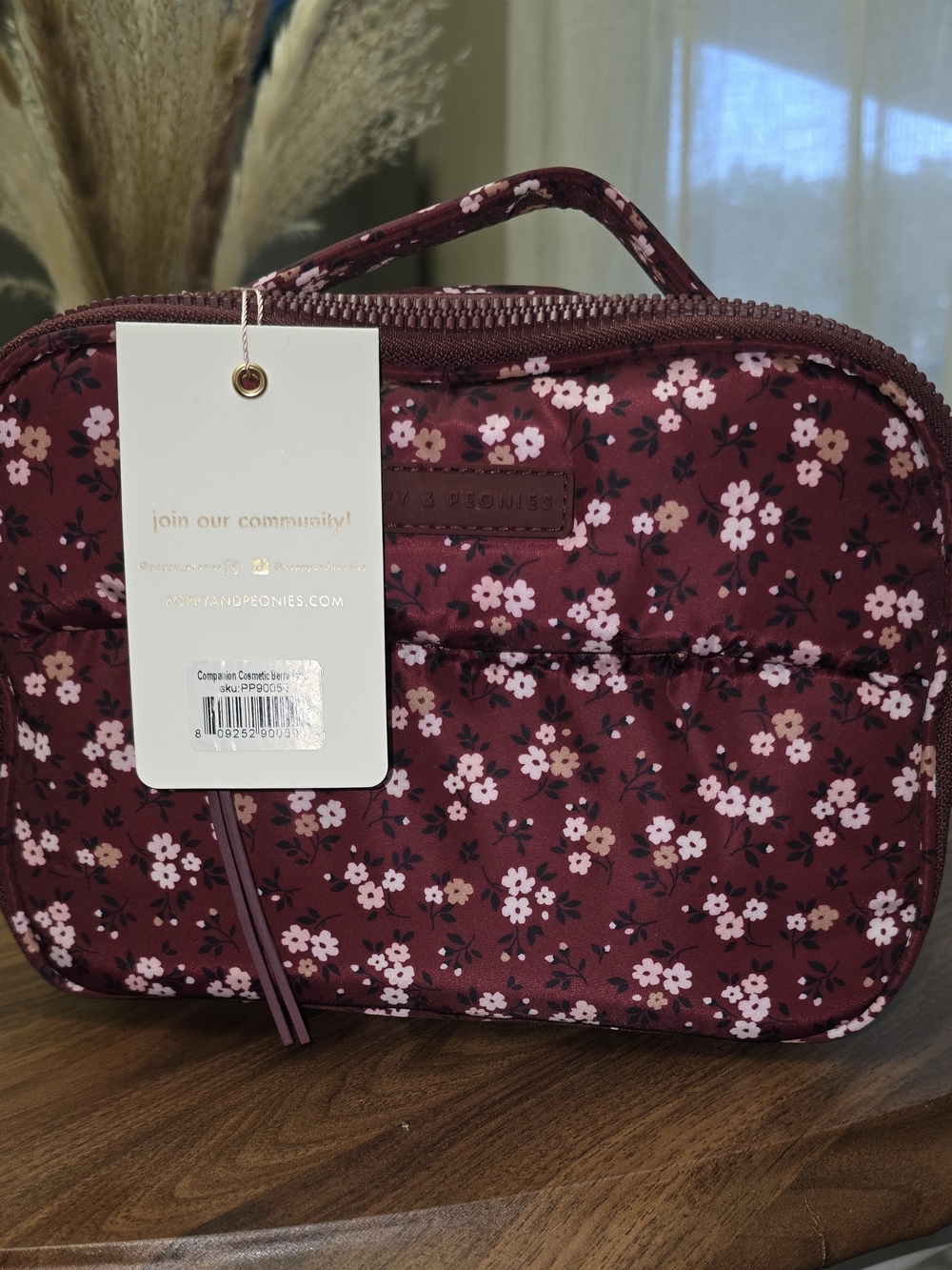 Poppy And Peonies Berry Floral Companion Cosmetic Bag BNWT